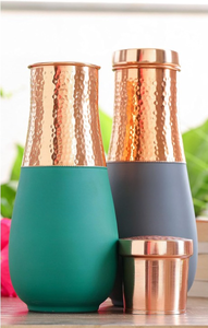 Bouteille d'eau en cuivre de qualité supérieure, réutilisable, pour le sport, les voyages, le bureau, la maison. Disponible au meilleur prix. - Product Image 3