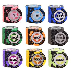 Ensemble de jetons de <span class=keywords><strong>poker</strong></span> professionnels avec motif blé en relief et dés pour les tournois de jeu de style casino et les compétitions amicales - Product Image 5