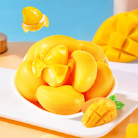 Bonbons gélifiés à la mangue 3D pelables, marque privée, jus de fruits véritable, moelleux et croquants, OEM, vente en gros en vrac, emballage personnalisé