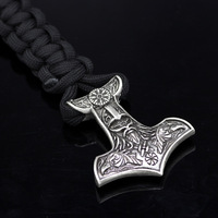 Buatan tangan Viking Odin Double Raven Vegvisir gelang kepang pria WZU085 perak antik Norse Rune jimat rantai perhiasan grosir