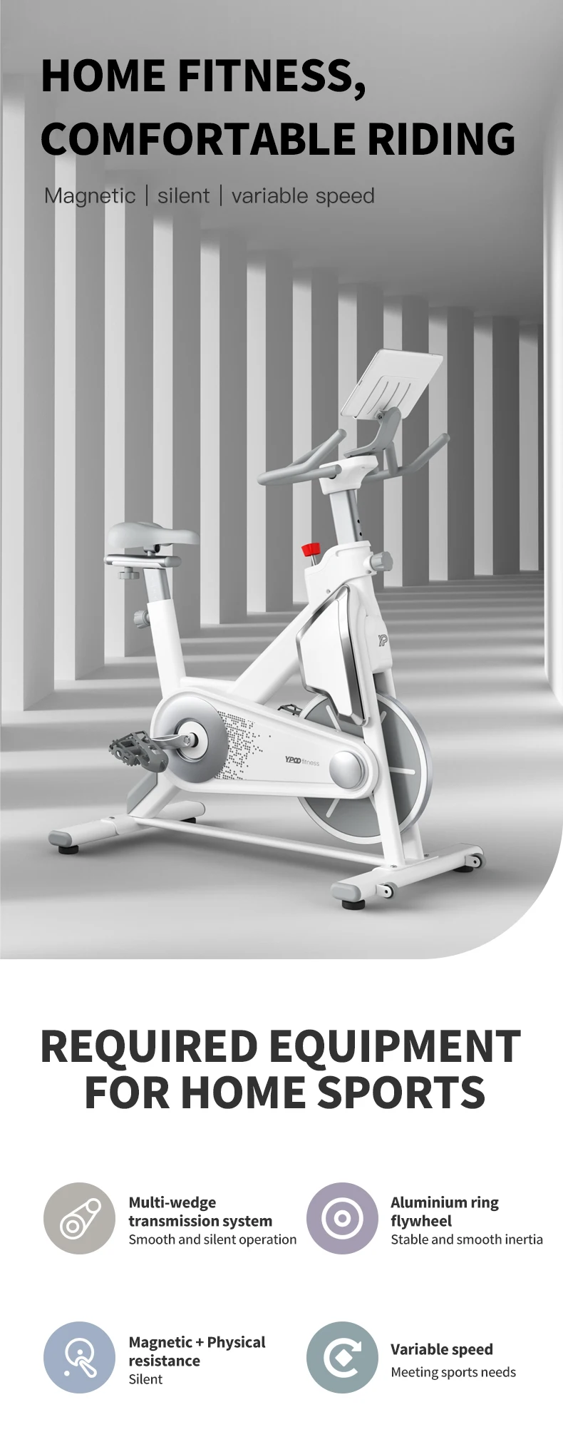 SGS certified YPOO Intelligent Fitness Equipment Source Factory gym spinning bike spinning bikes for sale
