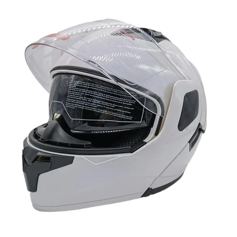 full face off road open Face Helmet double visors Motorcycle Helmet pearl White Chinese OEM cheap cool Helmet
