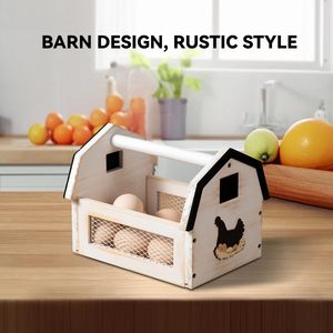ชั้นวางไข่ไม้พร้อมที่จับสำหรับจัดเก็บไข่และผักในครัว - Product Image 2