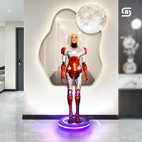 Sculpture de Robot IA Cybernetique Fille Mécanique, Décoration Artistique Futuriste pour Salon et Bureau, Figurine Créative de Bureau, Jouet Tendance