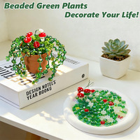 Kit de perles vertes Forever Plant pour la création de plantes, perles pour feuilles et fleurs, pour plantes perlées avec pot, perles vertes pour la fabrication de bijoux