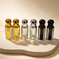 Flacon d'Attar en Verre Octogonal 3ml 6ml 12ml Or Argent Noir Vide pour Parfum, Logo Personnalisé, Vente en Gros Fabricant