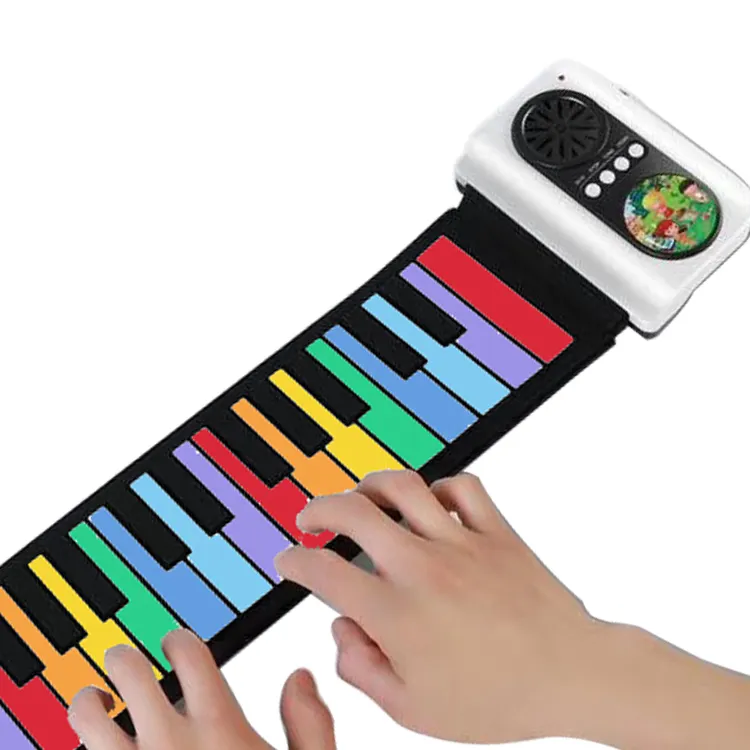Original Manufacturer Colorful Piano Toy Piano Keyboard For Children Rainbow Roll Up Piano