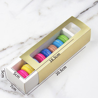 Boîte de conditionnement de luxe en papier kraft rectangulaire doré personnalisée, matériaux recyclés, pour biscuits, macarons, avec tiroir, échantillon gratuit
