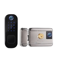 Serrure de porte intelligente à double empreinte digitale pour contrôle à distance, application Tuya TTLock, serrure en alliage d'aluminium à tête de taureau, serrure sans clé en nuage