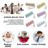 Porte-clés anti-stress RJ 4 touches, jouet de réduction du stress pour les doigts, bouton de soulagement de la pression, pendentif apaisant pour adultes, cadeau pour le bureau