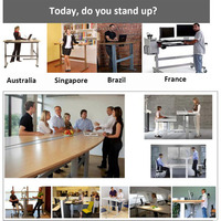 ZWEAL - Table réglable en hauteur électrique à double moteur, 3 niveaux, mécanisme de levage, cadre de bureau ergonomique pour le travail debout
