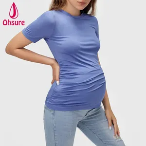 Großhandel benutzer definierte Bambus Soft Nursing Kleidung Fitness Stillen T-Shirt Mutterschaft Tops Yoga T-Shirt