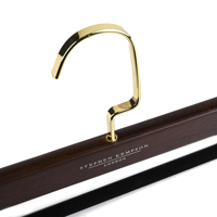 Jason Hangers Wholesale Solid Wood Luxury Hangers Wooden Bottom Hanger With Non Slip Velvet Bar Pants Scarf