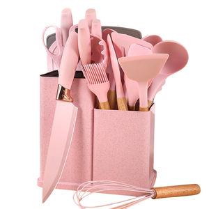 Nuevos utensilios de cocina de lujo Juego de utensilios de cocina de silicona 19 piezas de silicona con mango de madera Juego de electrodomésticos para hornear - Product Image 2