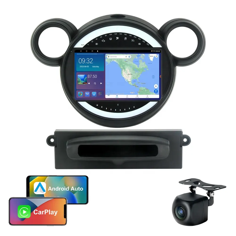 Fábrica de Vídeo Do Carro 9 polegada Para BMW Mini 2010-2016 FM AM RDS Carro Dvd Player 2 + 32GB 2 + 64GB Navegação GPS Android Auto Carplay