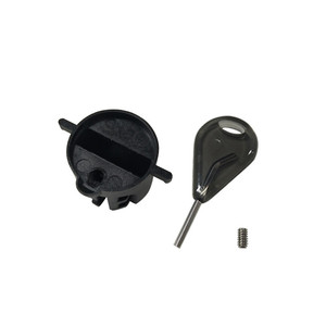 Aleta de surf Upsurf G5 Round Cup FCS negra con ranura para timón y tornillo de llave - Product Image 2