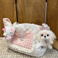 Personnalisable Léger Motif Floral Doux Transport Voyage Pet Fourre-Tout Confortable Chien Sac À Bandoulière Sac À Main Chat Sac De Transport