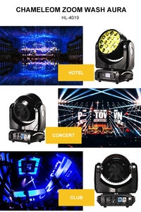 ProLights Smart Zoom Wash Lighting, Cabeza Móvil de Iluminación para Escenario, 19x40w RGBW, Efecto Ojo de Abeja - Product Image 3