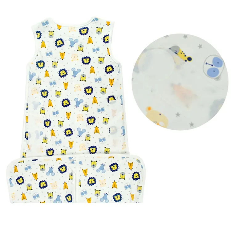 100% coton biologique respirant coton sans manches super doux nouveau-né bébé hiver sacs de couchage