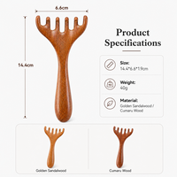 Peigne de massage du cuir chevelu en bois, outil de massage Gua Sha pour la tête, peigne manuel pour les méridiens du cuir chevelu, du cou, du dos et du corps, pour la relaxation