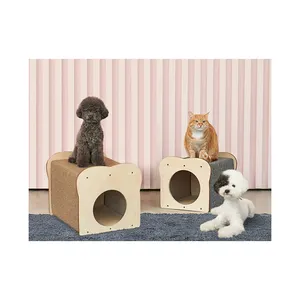 Leuke Moderne Indoor Hond Bed Katten Meubels Houten Accessoires Brood Vorm Huisdier Huis