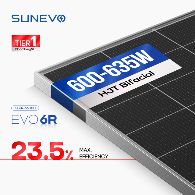 Sunevo Mono Crystalline Bifacial Panel Solar 600Watt 610Watt 620Watt 630W N Type Higher Reliability Pv Panel