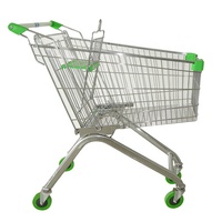 Chariot de supermarché 60/80/100/125/180 L, chariot en acier métallique pour aliments, chariot de magasin en gros, chariot de courses pliable avec siège