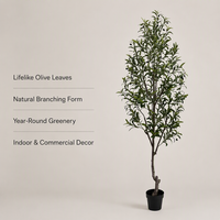UV-bestendige kunstmatige olijfboom simulatie groene plant voor binnen, buiten, tuin, restaurant, groothandel, OEM