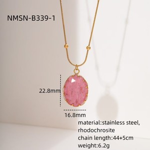 Nuevo Collar con Colgante de Piedra Roja de Lujo a la Moda, en Acero Inoxidable con Oro de 18K, Accesorios de Joyería para Mujer - Product Image 5