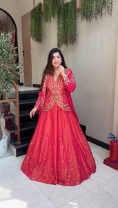 Most Selling Designer Lehenga Choli with <b>Shrug</b> <b>for</b> <b>Women</b> Ethnic Fusion Wear <b>for</b> Wedding Festival Party Available <b>For</b> Sale - Product Image 4