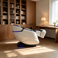 Fauteuil de massage électrique inclinable 3D à gravité zéro, design de luxe, shiatsu complet du dos, suivi SL, chauffant, portable et pliable