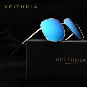 Veithdia Men's Polarized Sunglasses Square Metal <b>Frame</b> Blue Lens UV400 Protection For Driving Fishing Cycling Fashion - Product Image 2