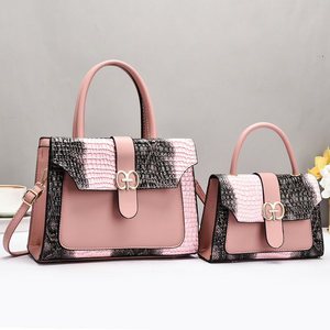 Conjunto de Bolsos de Dos Piezas para Madre e Hija An Ru Shi, Textura de Cocodrilo Negro, Bolso Bandolera de Hombro, Tamaño Mediano, Uso Diario - Product Image 4