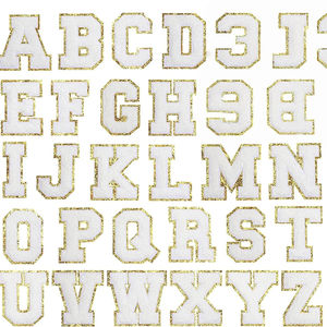 Оптовая продажа вышитых нашивок на заказ, самоклеящиеся вышитые буквы 5,5 см, нашивки из синели для одежды, головных уборов - Product Image 1