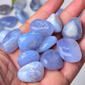 Pietra Levigata di Agata Blu da 20-40mm, Cristallo per Chakra della Gola e Agata <span class=keywords><strong>Viola</strong></span>, Gemma Tascabile Preziosa all'Ingrosso - Product Image 4