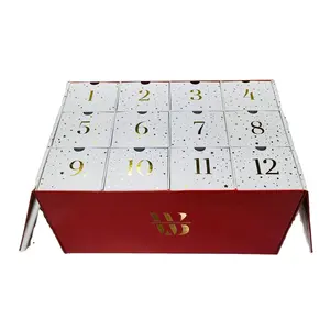 Beauty Lege Gift Verpakking Custom Logo Kerst Kartonnen 12 Dagen Adventskalender Doos