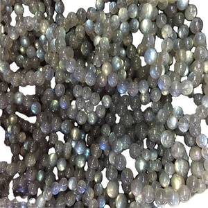 Bracelets en perles de Labradorite naturelles, 2 pièces, bijoux en pierres lisses et semi-précieuses, jaune et bleu - Product Image 5
