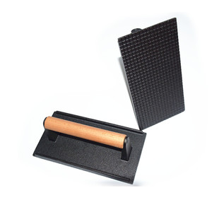 Prensa para <span class=keywords><strong>carne</strong></span> <span class=keywords><strong>de</strong></span> alta resistencia, <span class=keywords><strong>de</strong></span> acero inoxidable cromado, antiadherente, con mango <span class=keywords><strong>de</strong></span> madera, para hamburguesas, tocino, bistec, barbacoa. - Product Image 5