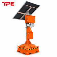 IP23 DC12V Solarbetriebener Lichtmast 5m Hoch Manueller Mast LiFePO4 Batterie Mobiler Solar-Beleuchtungsturm