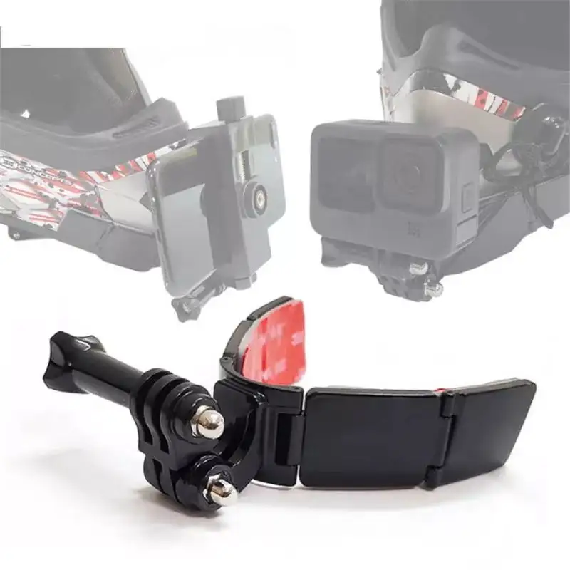 Motorcycle Full Face Helmet Chin Mount Holder for GoPro Hero 9 8 7 5 Insta360 Camera Strap Foldable Front Chin Mount Accessories
