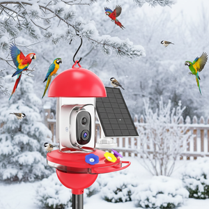 Mangeoire à colibris solaire avec caméra IA 2K, vision en direct, notifications instantanées, enregistrement vidéo automatique, anti-fourmis et abeilles, longue autonomie - Product Image 4