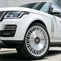 Jantes Bku Forgées 5x130 5x112 5x120 pour Range Rover Rolls Royce Mercedes Bentley 20 21 22 Pouces Jantes en Alliage Brossé Argent Luxe
