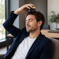 Tragbarer Kopfhaut-Massagegerät Kabellos mit Wärme und Vibration Mehrere Modi Wiederaufladbares Haarpflegegerät zur Stresslinderung und Entspannung