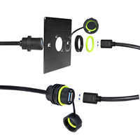 Cable Conector YXY IP67 USB 2.0/3.0 Impermeable, Montaje en Panel, Hembra/Macho, Montaje en PCB, Conexión Rápida Tipo Bayoneta, 1.5A, Longitud Personalizable