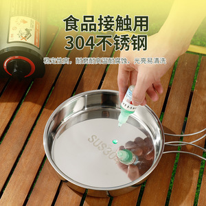 Ensemble de cuisine d'extérieur en acier inoxydable 304, 3 pièces, portable, léger, pour le camping, avec couvercle, finition polie miroir - Product Image 5