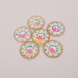 Sous-verre en résine de coquille de rotin naturel coloré, tissé à la main, isolant, moderne et écologique pour la maison, prix abordable du Vietnam - Product Image 4