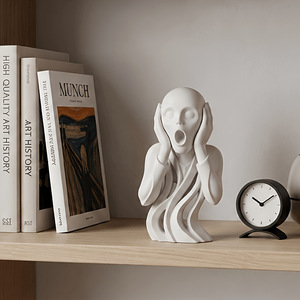 Ornement artistique créatif Scream, sculpture fluide abstraite moderne imprimée en 3D en PLA, décoration minimaliste pour la maison et le bureau - Product Image 1