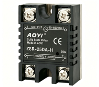 Relais statique monophasé haute tension ZSR-25DA-H 25A, contrôle DC-AC 4-32VDC, déclenchement par passage par zéro 90-660VAC, module SSR