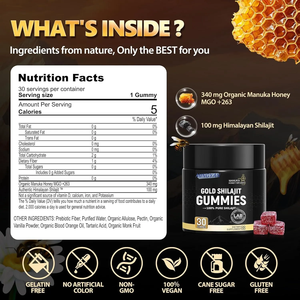 Gomitas de Shilajit del Himalaya 100% Puro de Fábrica OEM, Gomitas de Shilajit de Marca Privada para la Salud - Product Image 5