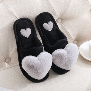 Pantuflas de Algodón de Diseño Especial para Otoño e Invierno, Pantuflas de Dibujos Animados con Forma de Corazón de Durazno, Antideslizantes, Cálidas, Estilo Femenino, para el Hogar - Product Image 3